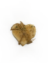 Overhead top view of Ogaria natural heart-shaped olive oil soap tied with jute string