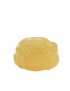 Angled perspective view showing the textured rose petals of Ogaria collagen glycerin soap bar