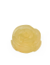High angle isometric view of translucent amber rose glycerin bar soap on clean background
