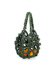 Navy Green Net Bag Crochet