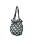 Navy Green Bag with Fabric Sack Crochet