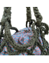 Navy Green Bag with Fabric Sack Crochet