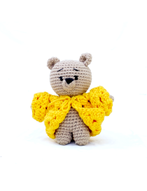 Mini Teddy Bear Yellow Jacket Crochet