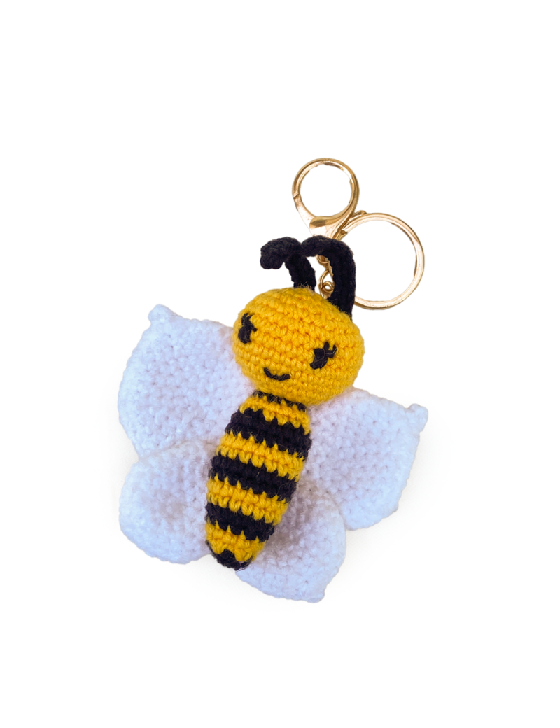 Crochet Bee Key Chain