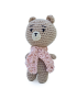 Beige Teddy Bear Pink Scarf