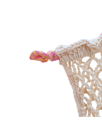 Beige Cotton Crochet Net Bag