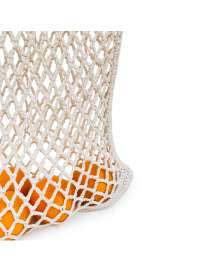 Beige Cotton Crochet Net Bag
