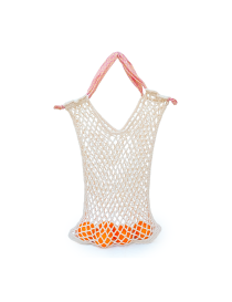 Beige Cotton Crochet Net Bag