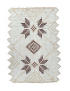 Top view of the large rectangular beaded table runner with brown floral net pattern.