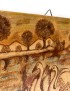 Woodburning Tableau Swans and a Lake