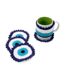 Set: cup coaster, cup cover, and towel hanger