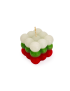 Top down view of scented tricolor bubble cube candle showing 3x3 grid