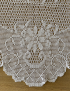Detailed floral motif of vintage cotton crochet lace