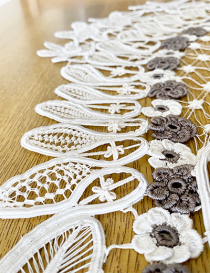 Handcrafted DMC Thread Lace Table Runner - 100x48cm