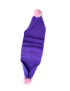 Playful Purple Knitted Scarf with Pink Pom Poms – Handmade Wool