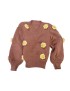 Little Girls’ Hand-Knitted Daisy Dream Sweater – 3D Floral Knit Jumper