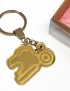 Gold mirror acrylic keychain with custom laser-cut design.