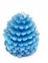 Blue pinecone shaped decorative candles.