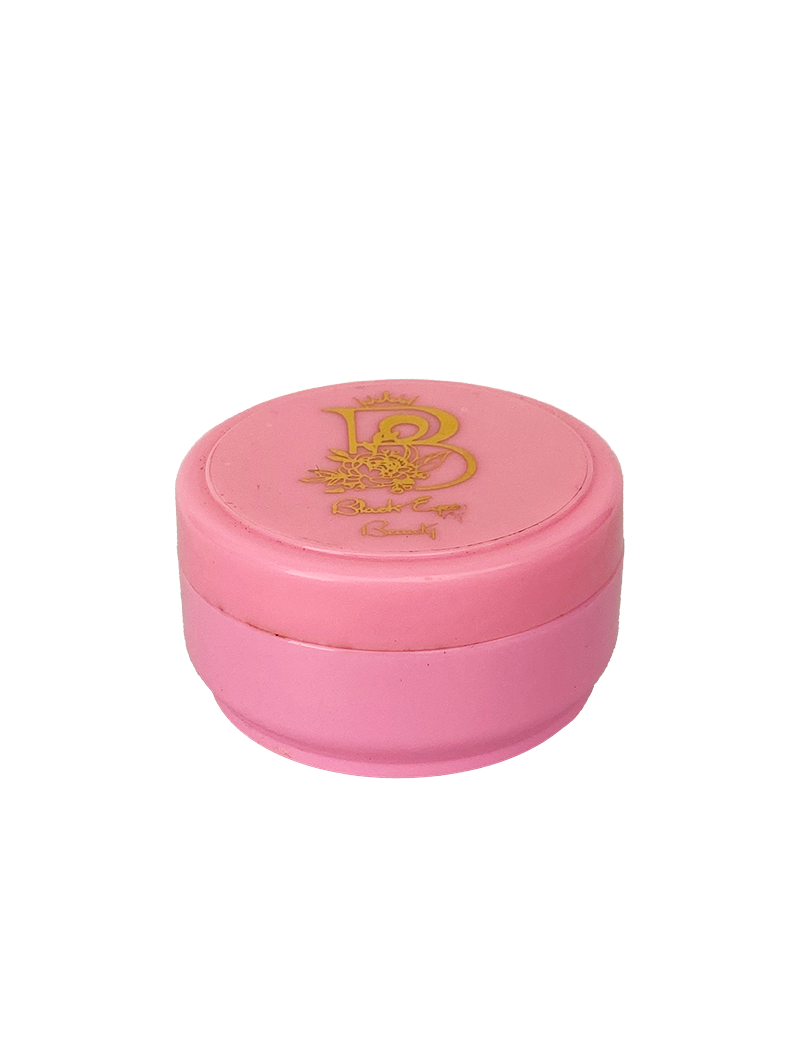 Black Eye Beauty natural deodorant cream in a pink medium-sized container.
