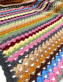 Close-up of the vertical stitch rows and color transitions.