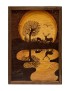 Two Deer Sunset Pyrography | Hand-Burned Wood Art A4
