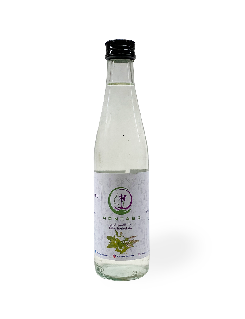 Montago Wild Mint Hydrolate 250ml glass bottle.