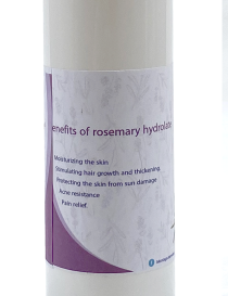 Benefits list of Rosemary Hydrolate for hair growth and skin protection.