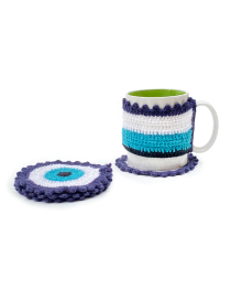 Set: cup coaster, cup cover, and towel hanger