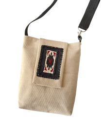 Top view of the bag open showing the magnetic snap closure.