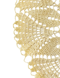 Detail of scalloped edge and open-weave crochet beach hat.