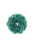 Detailed teal peony-shaped sculptural wax candle on a white background.