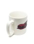 White ceramic mug with a red sports car illustration.