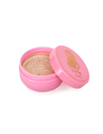 Texture of Black Eye Beauty hypoallergenic deodorant cream inside the pink jar.