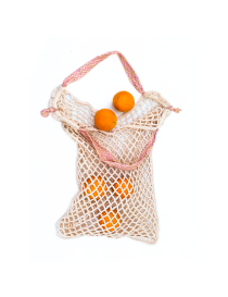 Beige Cotton Crochet Net Bag