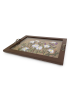 Embroidered burlap tray