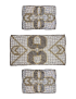 Complete 3-piece set of beaded table runners on white background.