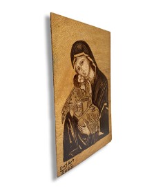 Side profile showing the thickness of the A4 wood panel art.