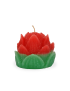 Side profile of a blooming lotus flower decorative candle.