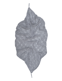 Folded texture of silver wool crochet lace table cover.