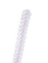 Pure white handmade crochet feather bookmark with a cream-colored bead.
