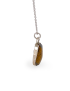 Teardrop Tiger’s Eye pendant on sterling silver chain.