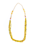 Multi-strand yellow seed bead necklace