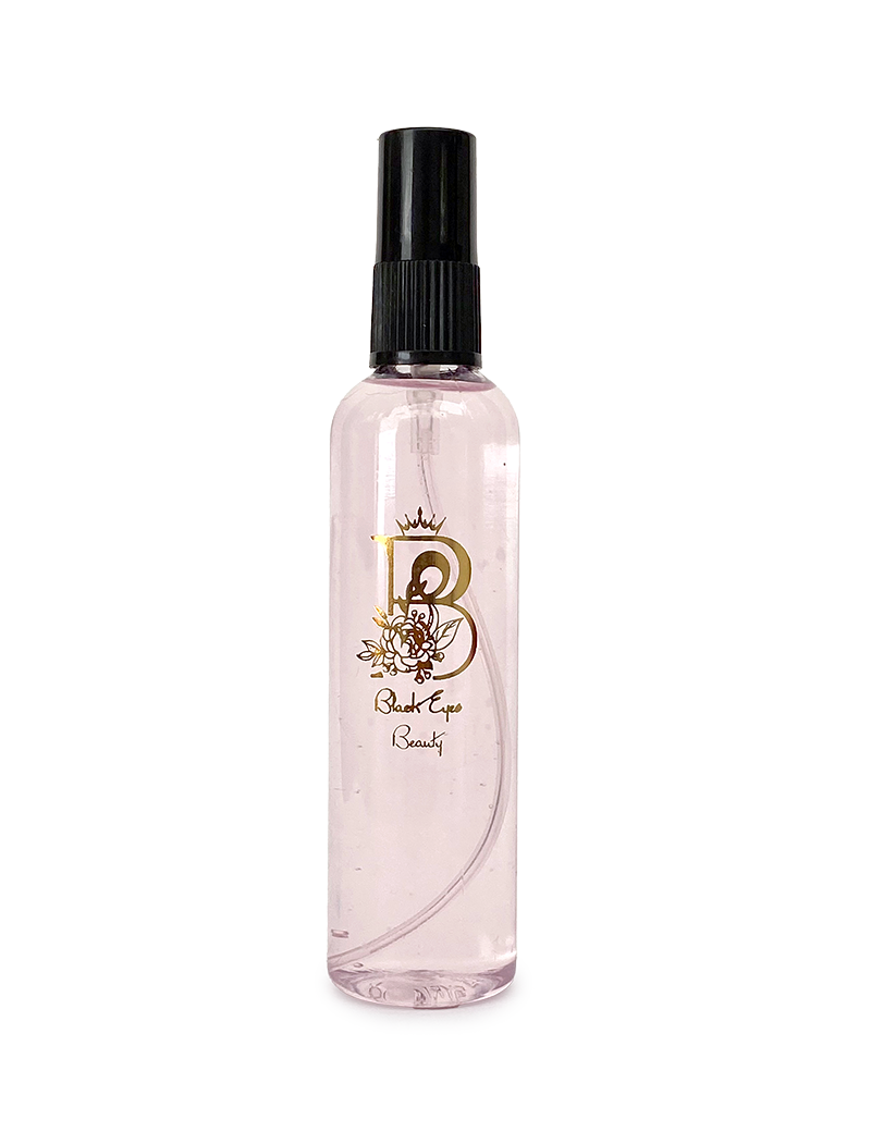 Black Eyes Beauty Hair and Body Mist 100ml bottle with gold logo.