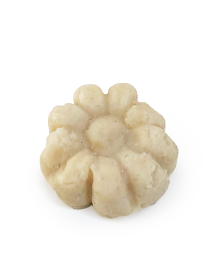 Rose flower-shaped natural fragranced olive oil soap bar.